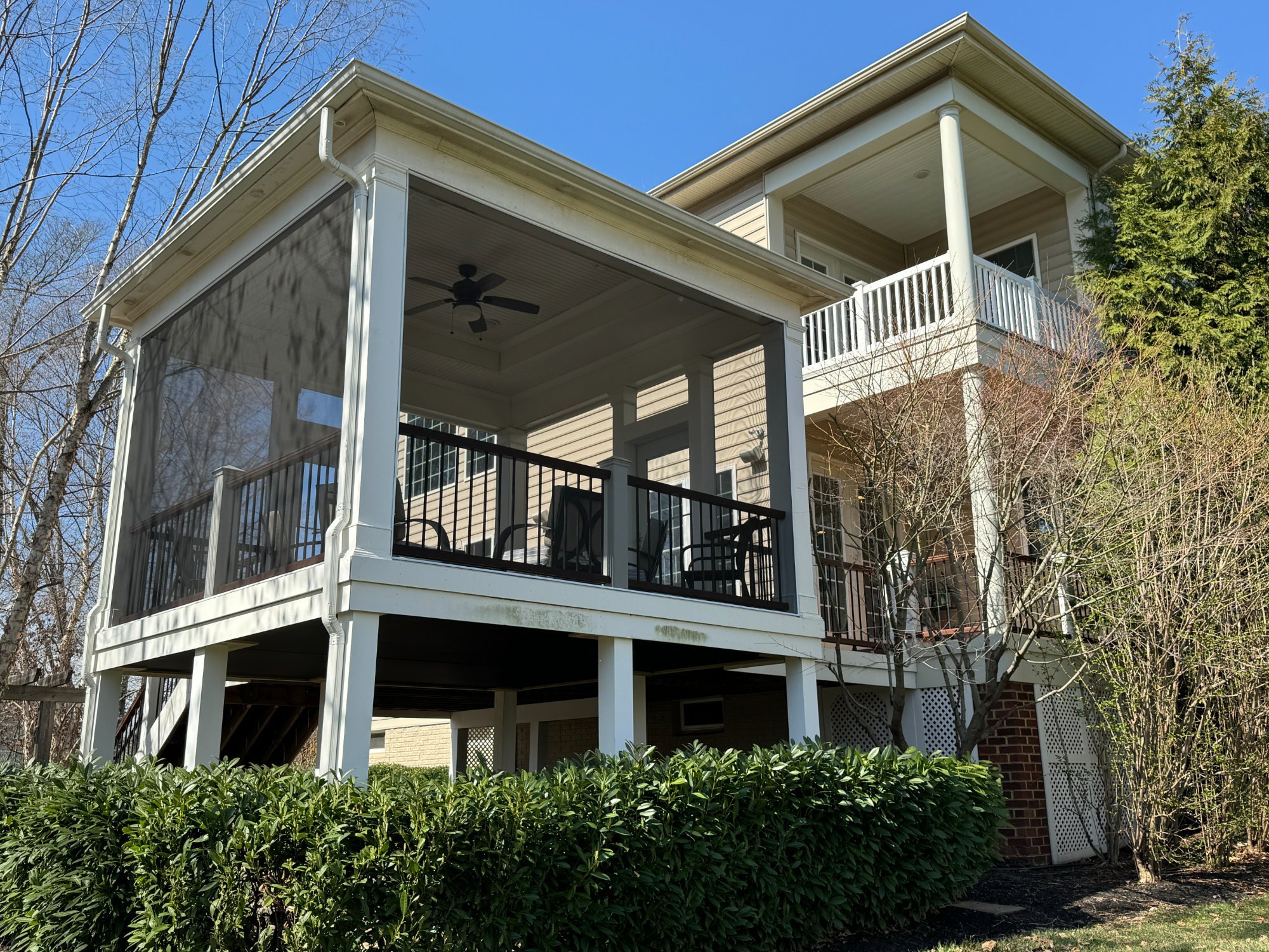 Raised paver patio with dining and grill in Winchester Virginia